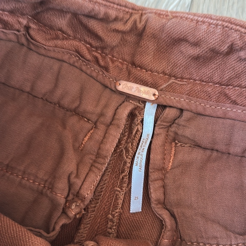 NWT Free People On My Mind Wide Leg Pants Rust Size 25 MSRP $128 Terra-cotta - Picture 4 of 5